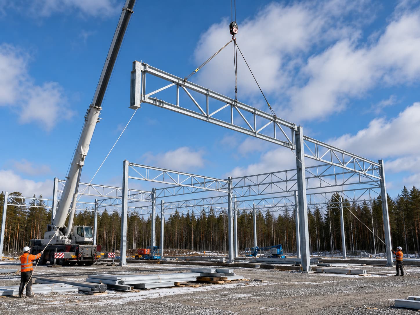 Steel hall framework