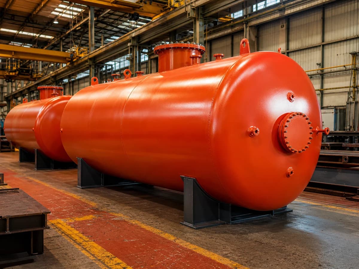 Horizontal steel storage tanks