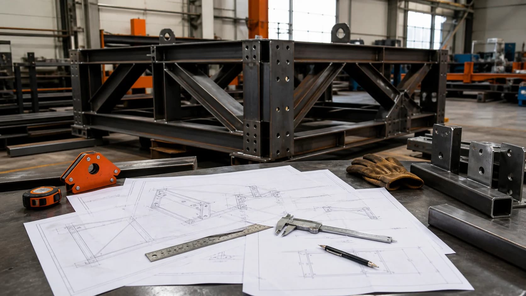 Production welding and steel preparation for industrial fabrication